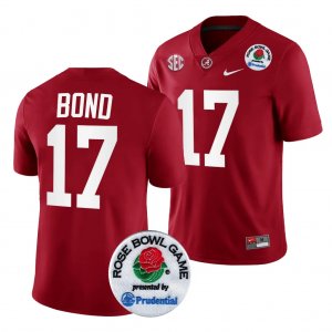 Men's Alabama Crimson Tide #17 Isaiah Bond 2024 Rose Bowl Crimson NCAA Playoff College Football Jersey 2403CWLK5